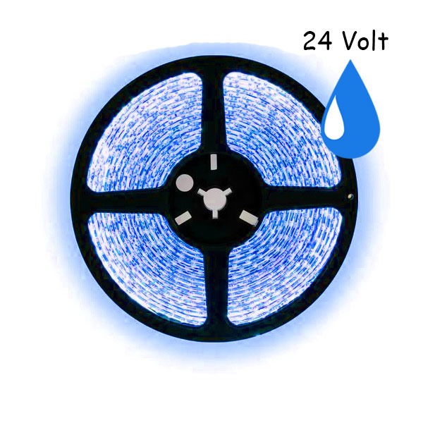 5 meter blauw led strip waterproof - IP65 - 60Leds/m - 24V 5 meter blauw led strip waterproof - IP65 - 60Leds/m - 24V